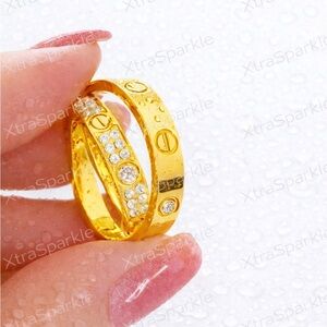 Love Ring Women and Men  Double Ring Hypoallergenic Skin Friendly Tarnish Free